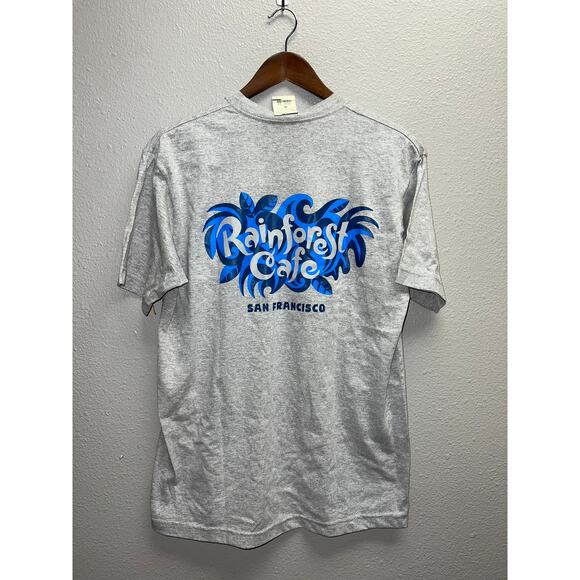 Vintage Rainforest Cafe Shirt San Francisco Gray Graphic Restaurant Tee NWT 90s - Picture 1 of 10